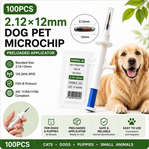 100pcs 12x12mm dog rfid - 100pcs, 2.12x12mm