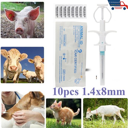 10pack 4x8mm pet microchips - 1.4x8mm,